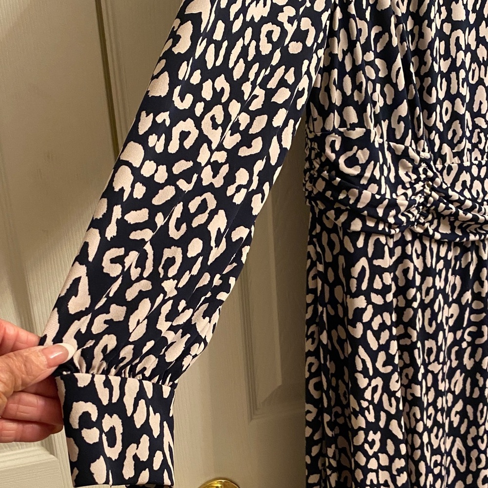 Jessica Howard Black and Cream Leopard Print Long Sleeve Dress - Picture 5 of 7
